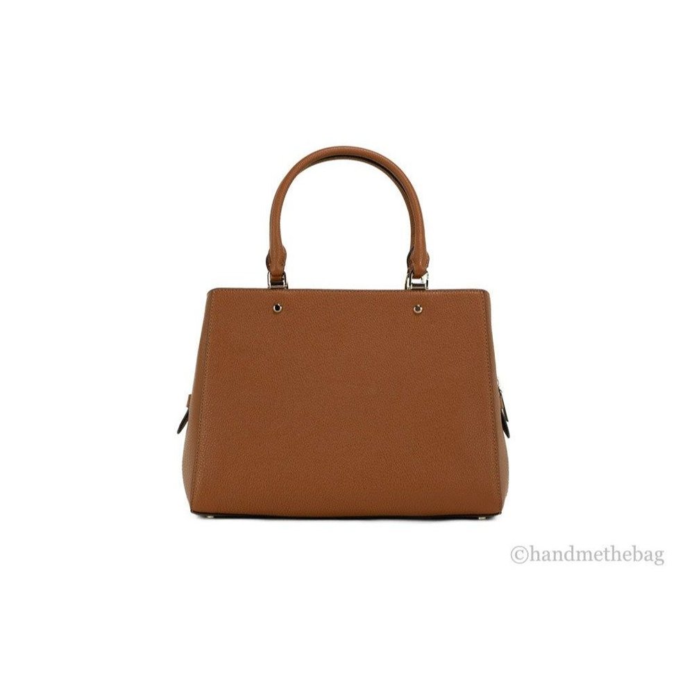 NEW Kate Spade Leila Medium Triple Compartment Satchel Bag Warm Brown Leather - Picture 5 of 7